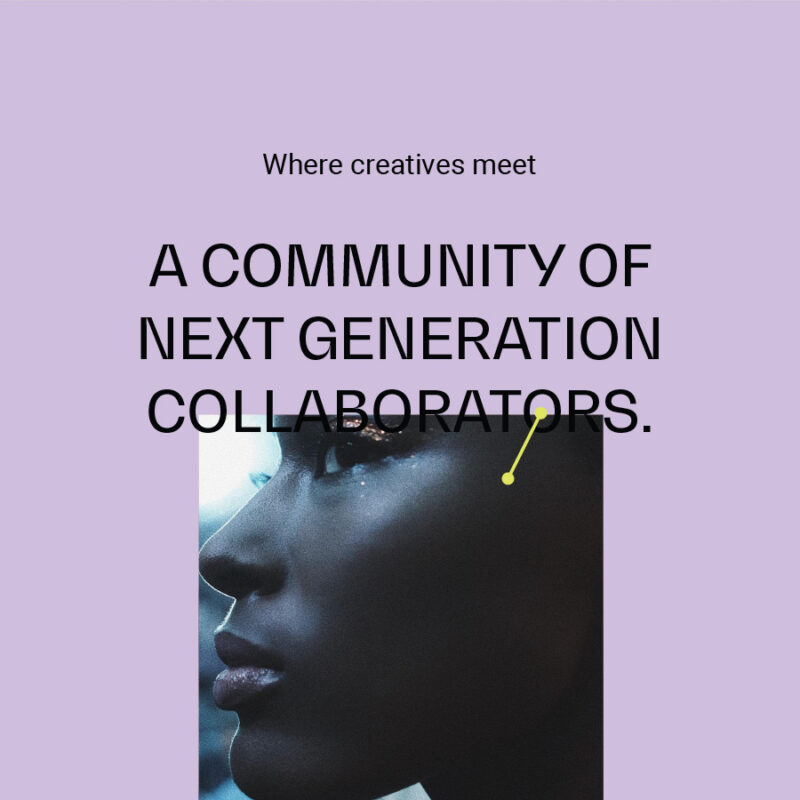 Where Creatives Meet - A community of next generation collaborators visual graphic